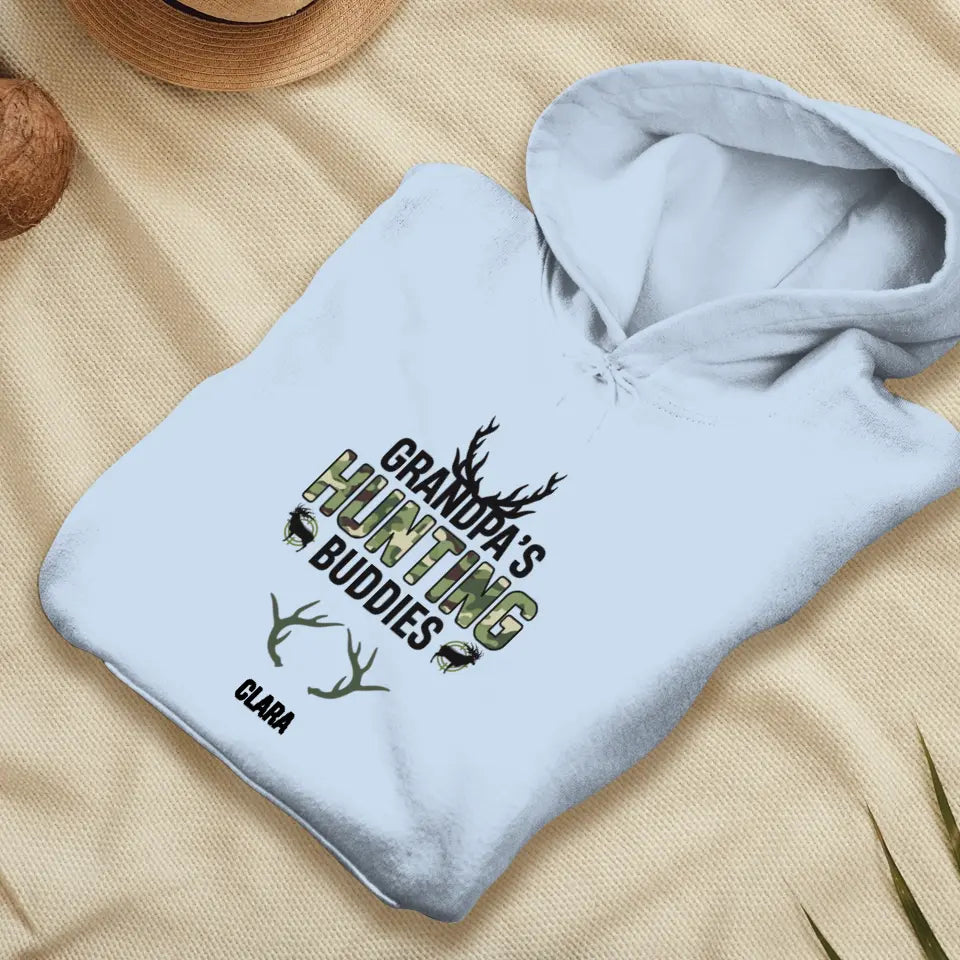 Grandpa's Hunting Buddies - Custom Name - Personalized Gifts For Grandpa - T-Shirt