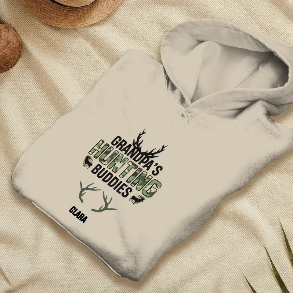 Grandpa's Hunting Buddies - Custom Name - Personalized Gifts For Grandpa - T-Shirt