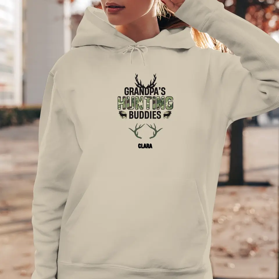 Grandpa's Hunting Buddies - Custom Name - Personalized Gifts For Grandpa - Hoodie