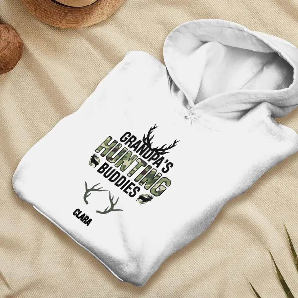 Grandpa's Hunting Buddies - Custom Name - Personalized Gifts For Grandpa - T-Shirt