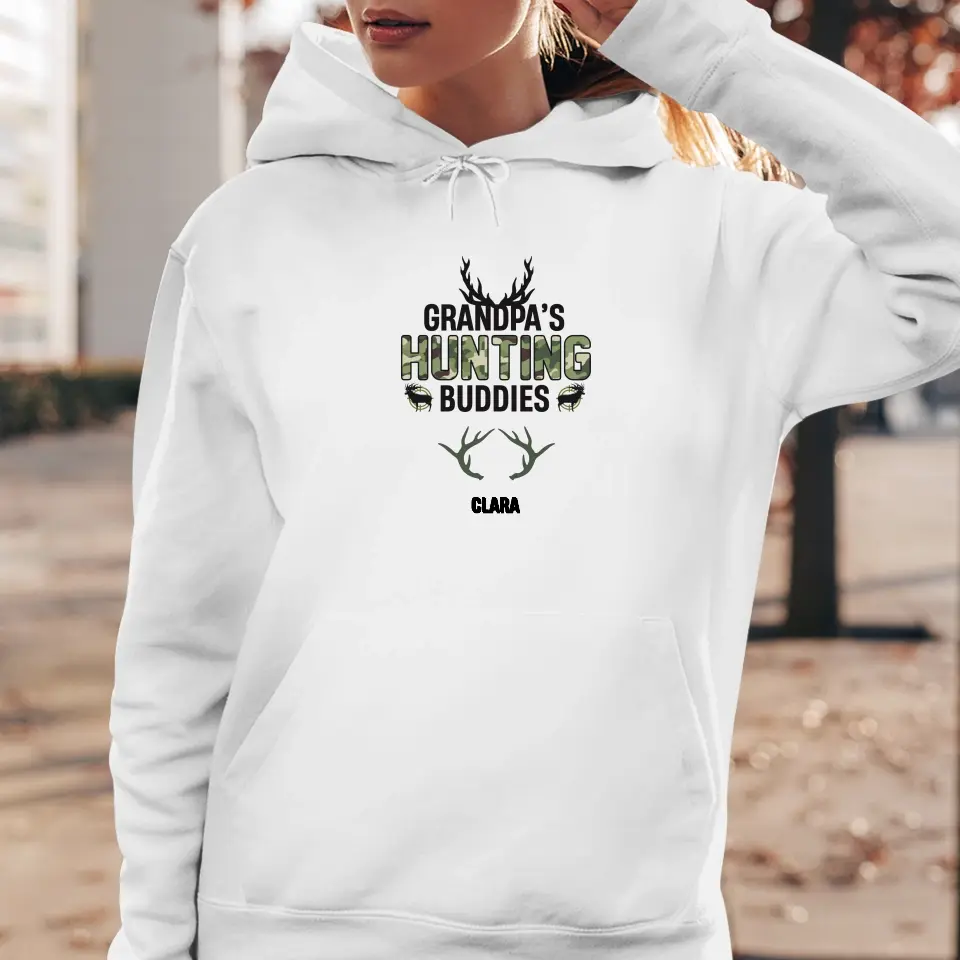 Grandpa's Hunting Buddies - Custom Name - Personalized Gifts For Grandpa - T-Shirt