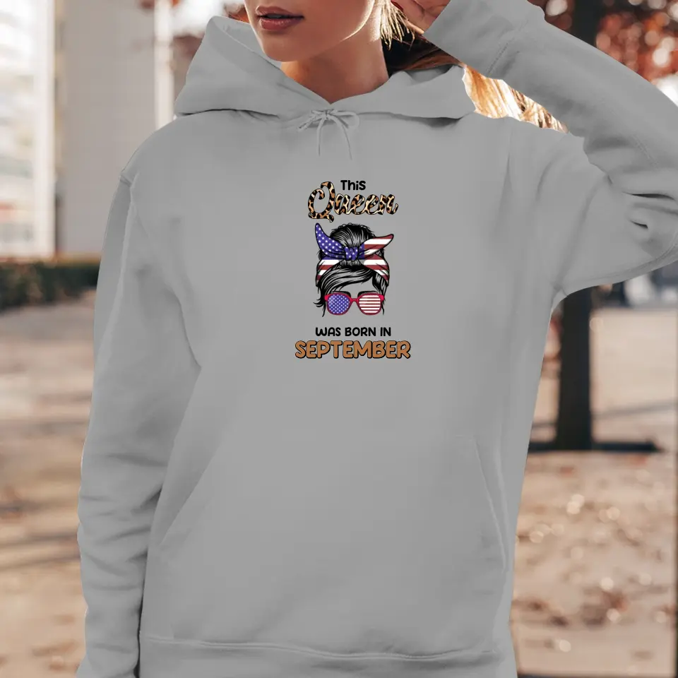 This Queen Was Born in September - Custom Month - Personalized Gifts For Her - Sweater