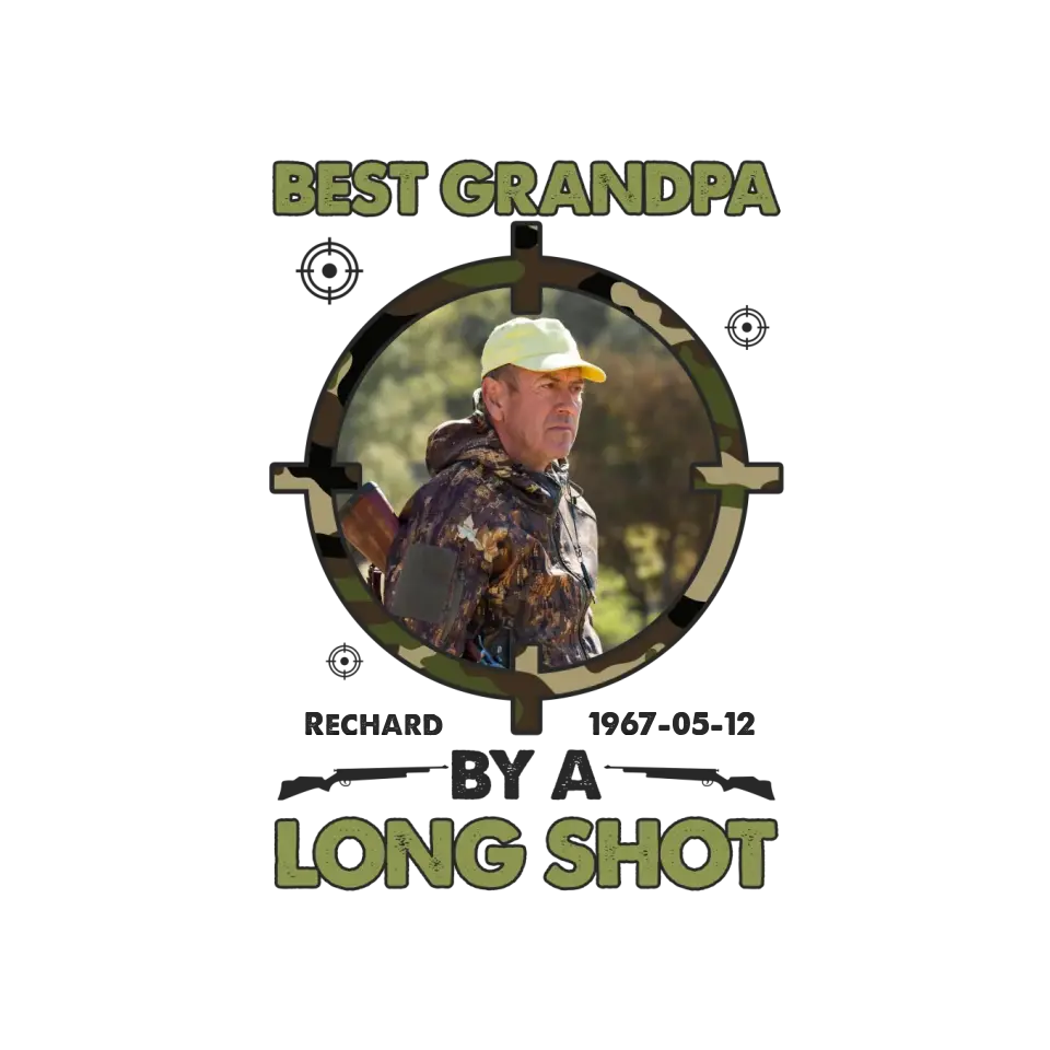 Best Grandpa By Long Shots - Custom Photo - Personalized Gifts For Grandpa - T-Shirt