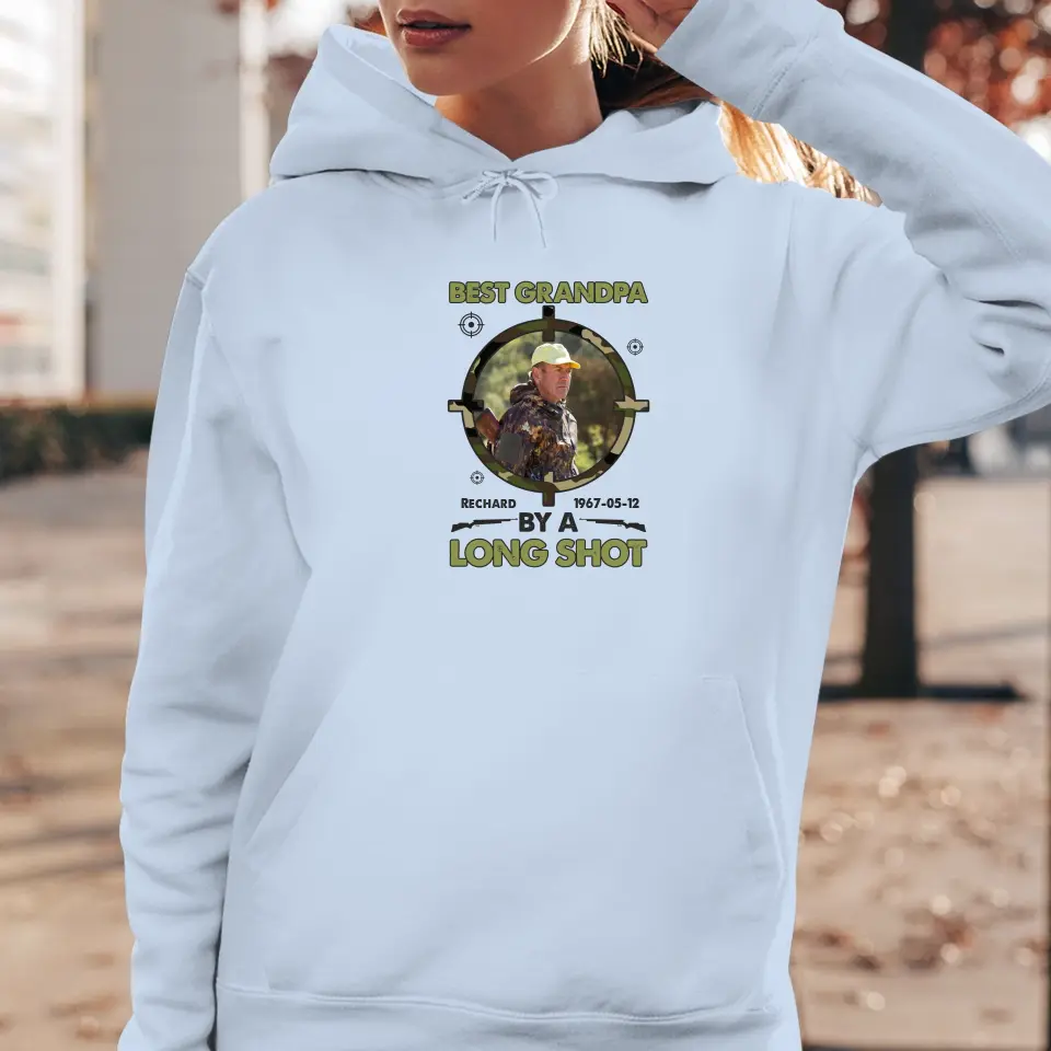 Best Grandpa By Long Shots - Custom Photo - Personalized Gifts For Grandpa - Hoodie