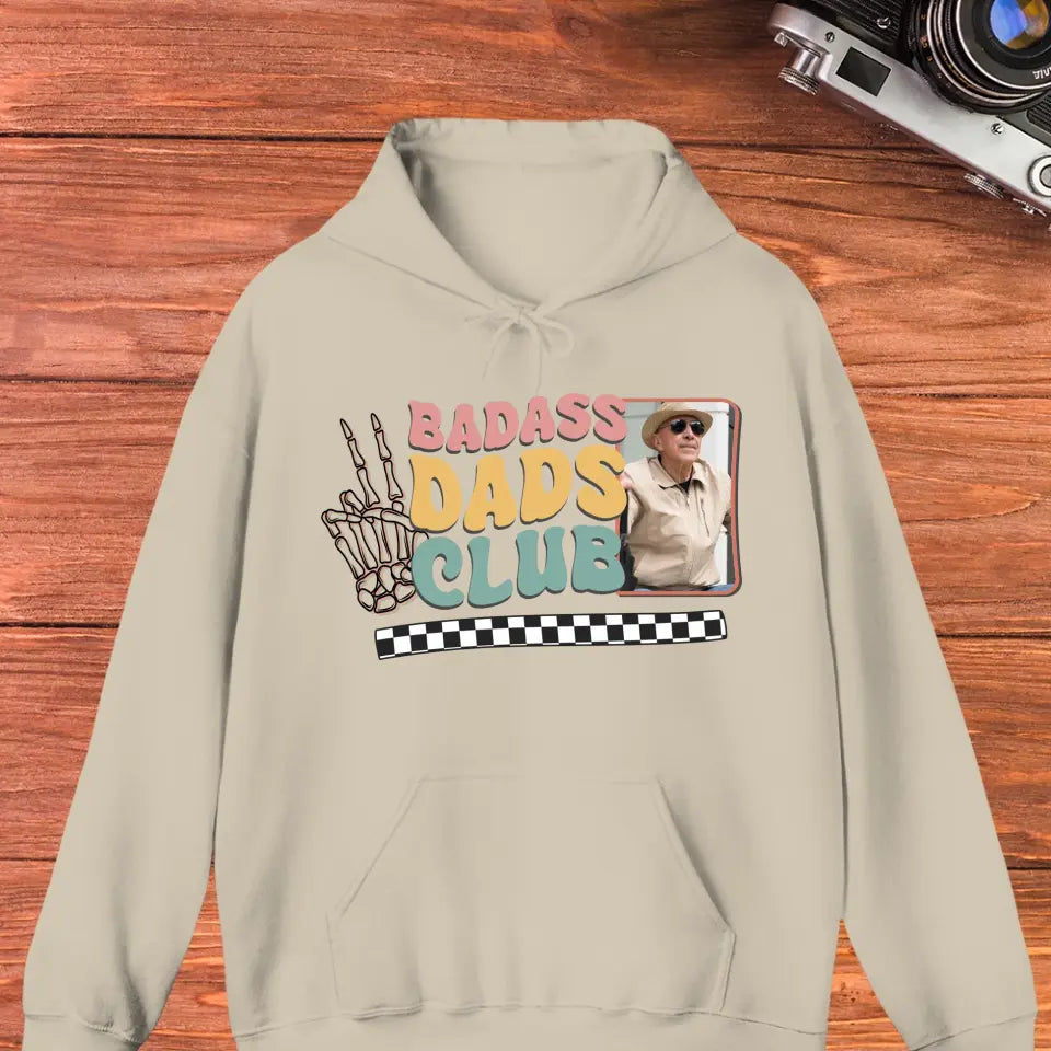 Badass Dads Club - Custom Photo - Personalized Gifts For Dad - T-Shirt