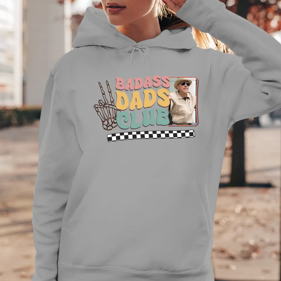 Badass Dads Club - Custom Photo - Personalized Gifts For Dad - T-Shirt