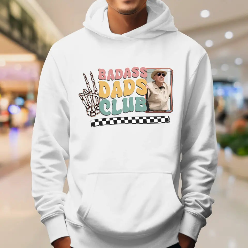 Badass Dads Club - Custom Photo - Personalized Gifts For Dad - T-Shirt