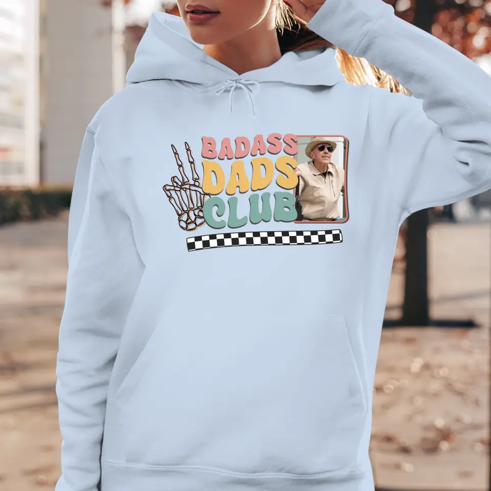 Badass Dads Club - Custom Photo - Personalized Gifts For Dad - Sweater