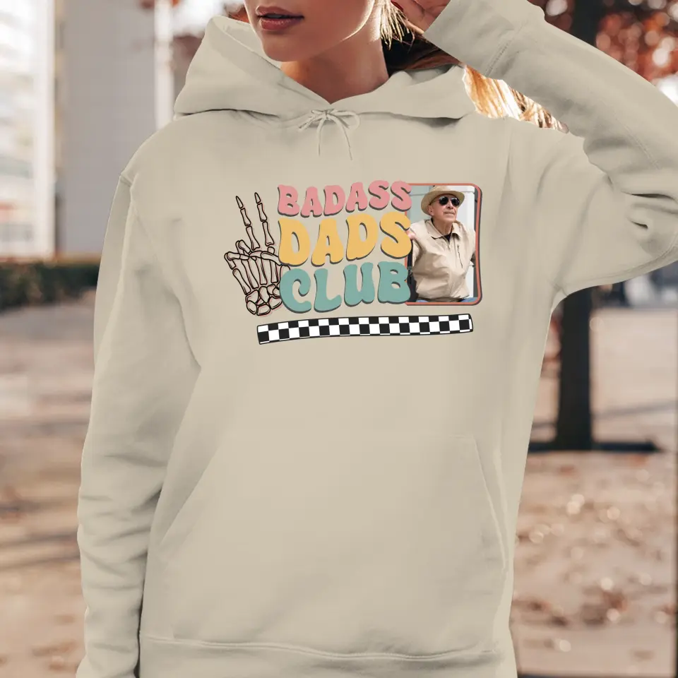 Badass Dads Club - Custom Photo - Personalized Gifts For Dad - Sweater