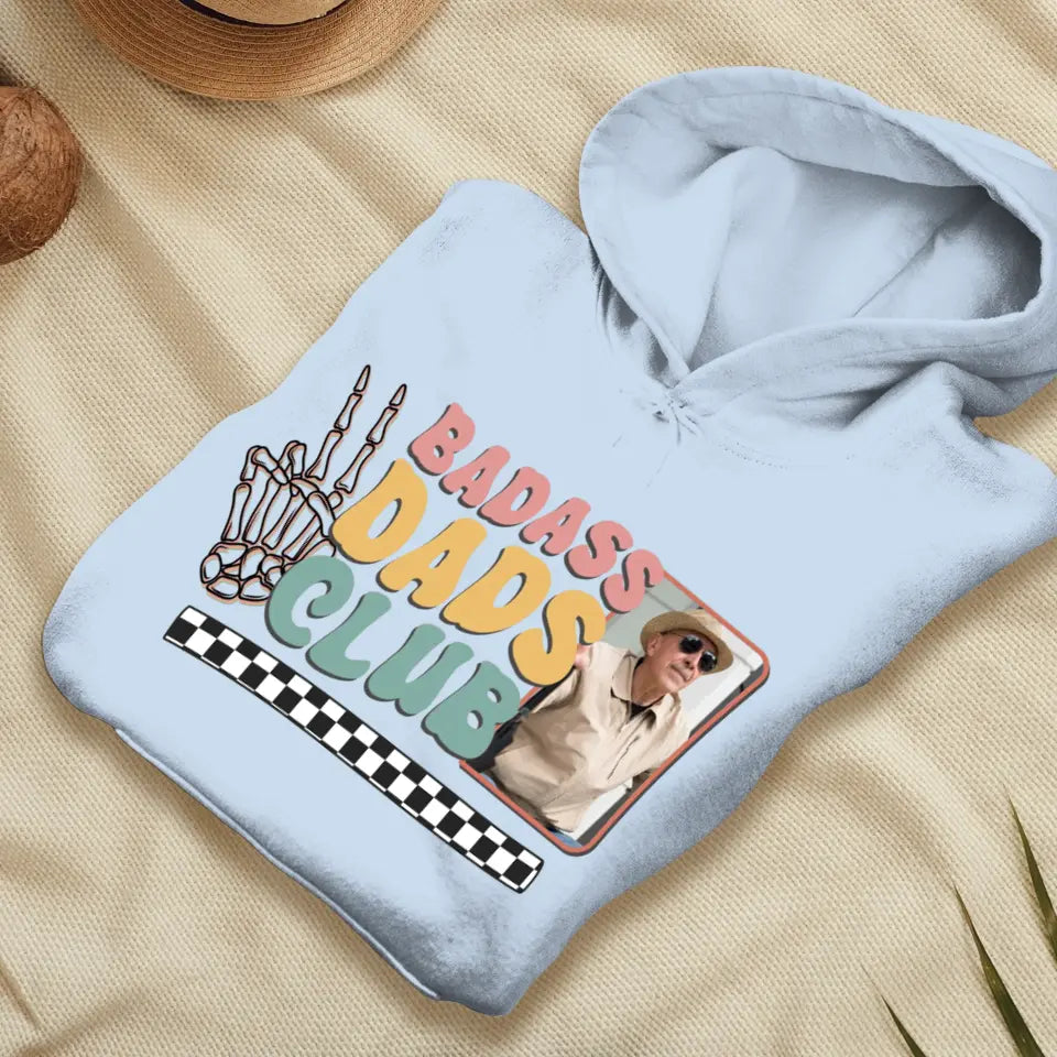 Badass Dads Club - Custom Photo - Personalized Gifts For Dad - Hoodie