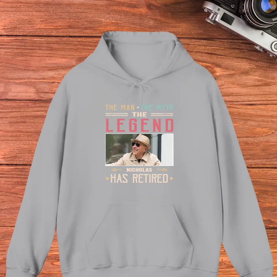 The Man Has Retired- Custom Photo - Personalized Gifts For Dad - T-Shirt