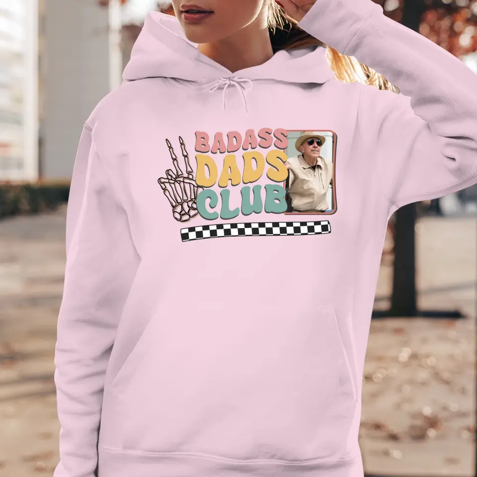 Badass Dads Club - Custom Photo - Personalized Gifts For Dad - Hoodie