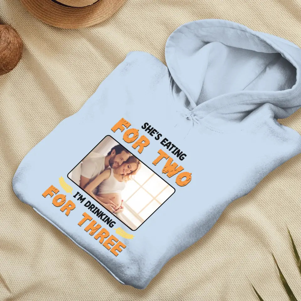 I'm Drinking For Three- Custom Photo - Personalized Gifts For Dad - T-Shirt