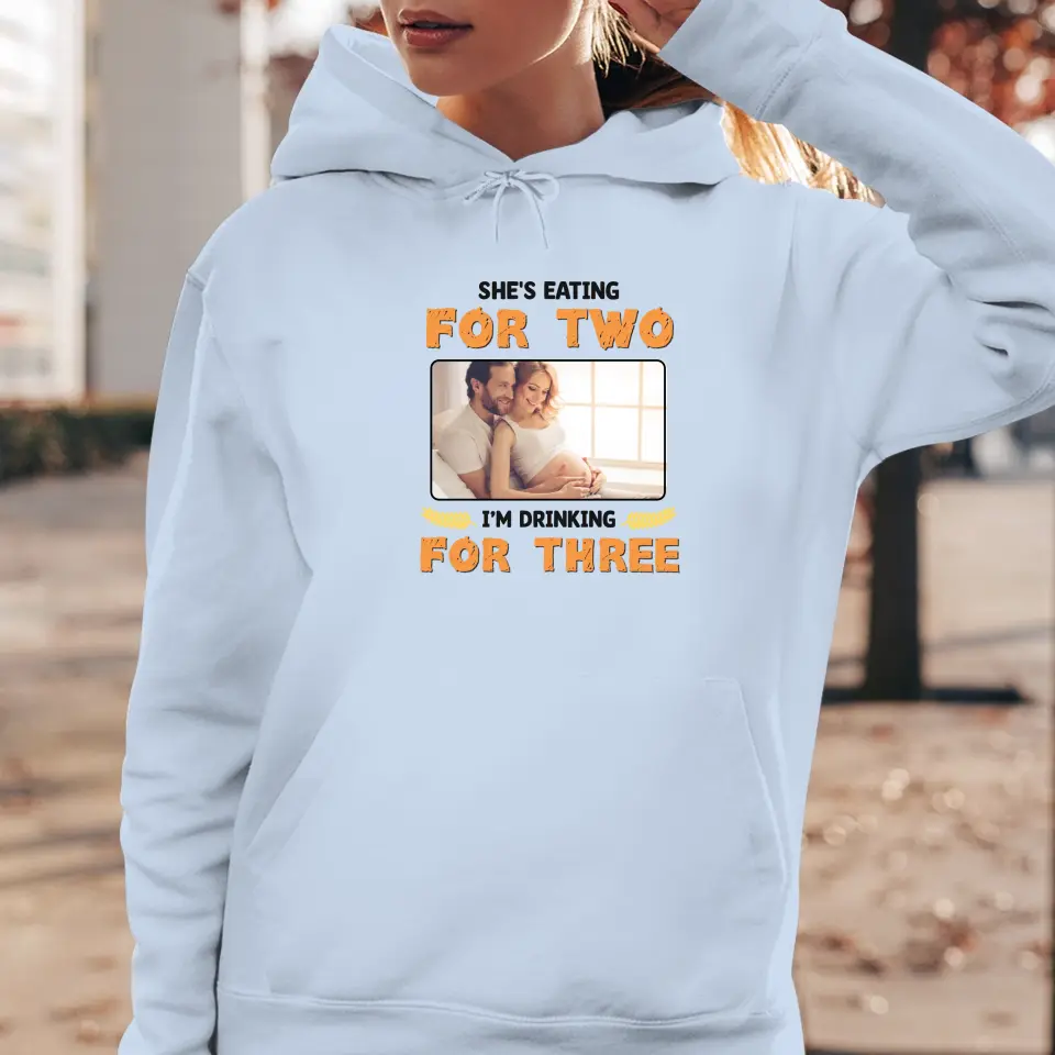 I'm Drinking For Three- Custom Photo - Personalized Gifts For Dad - Hoodie