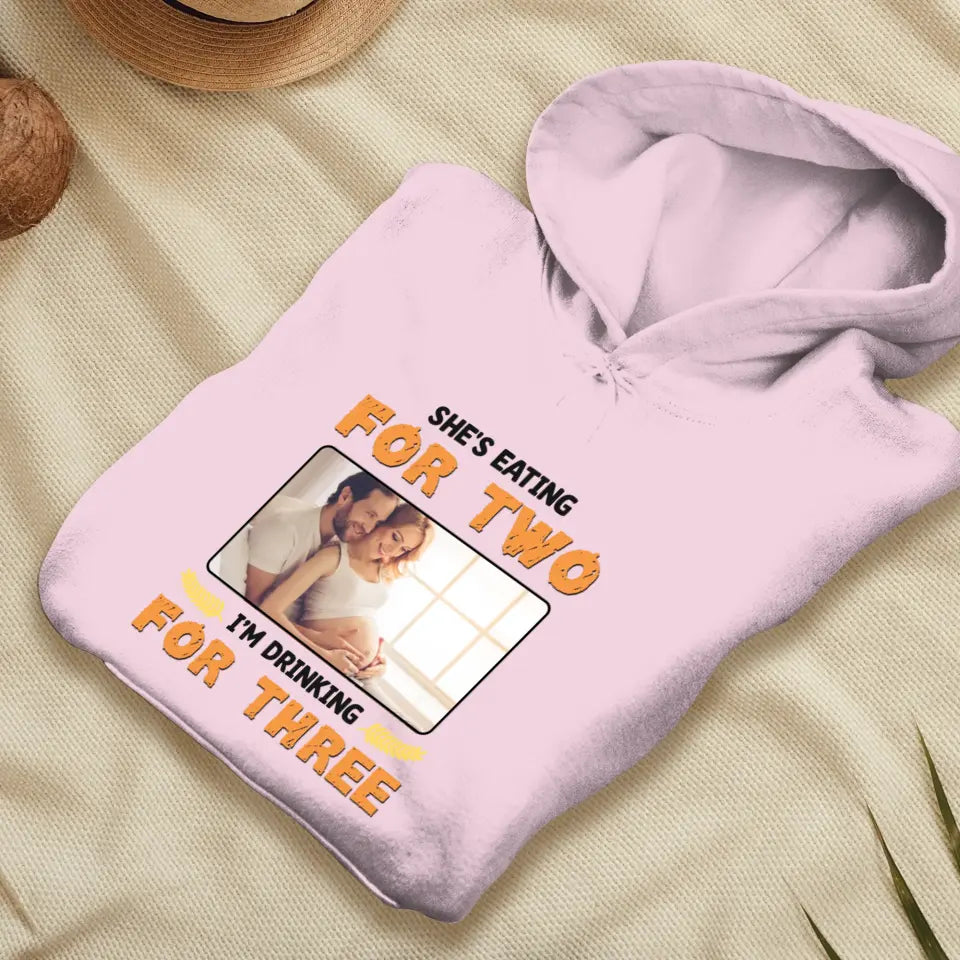 I'm Drinking For Three- Custom Photo - Personalized Gifts For Dad - T-Shirt