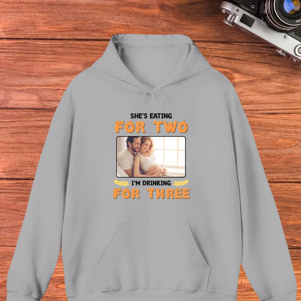 I'm Drinking For Three- Custom Photo - Personalized Gifts For Dad - Sweater