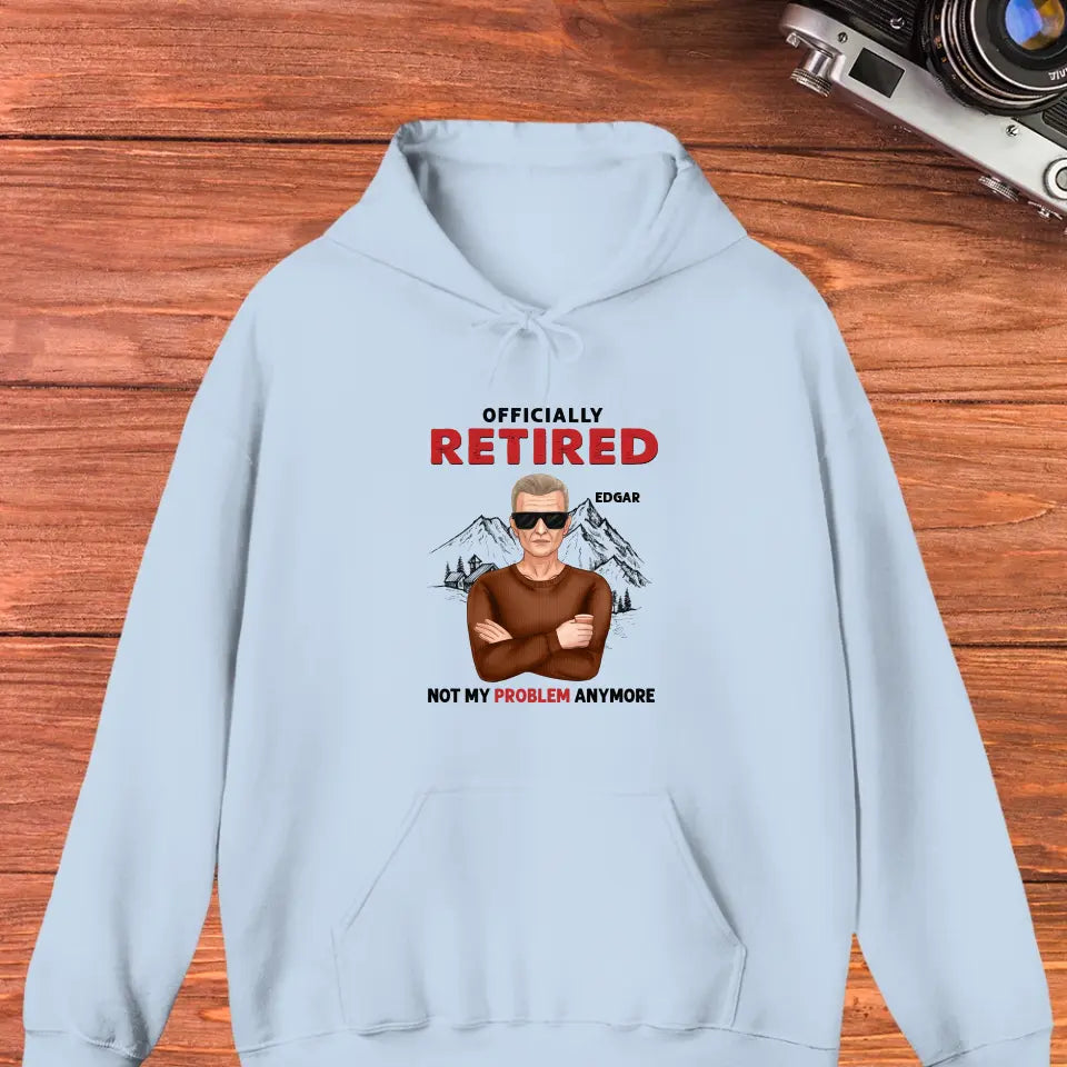 Officially Retired - Custom Name - Personalized Gifts For Grandpa - T-Shirt