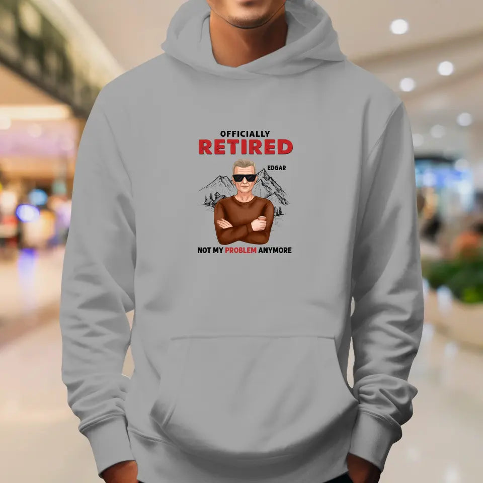 Officially Retired - Custom Name - Personalized Gifts For Grandpa - T-Shirt