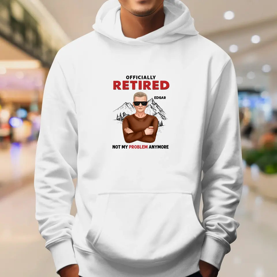 Officially Retired - Custom Name - Personalized Gifts For Grandpa - T-Shirt