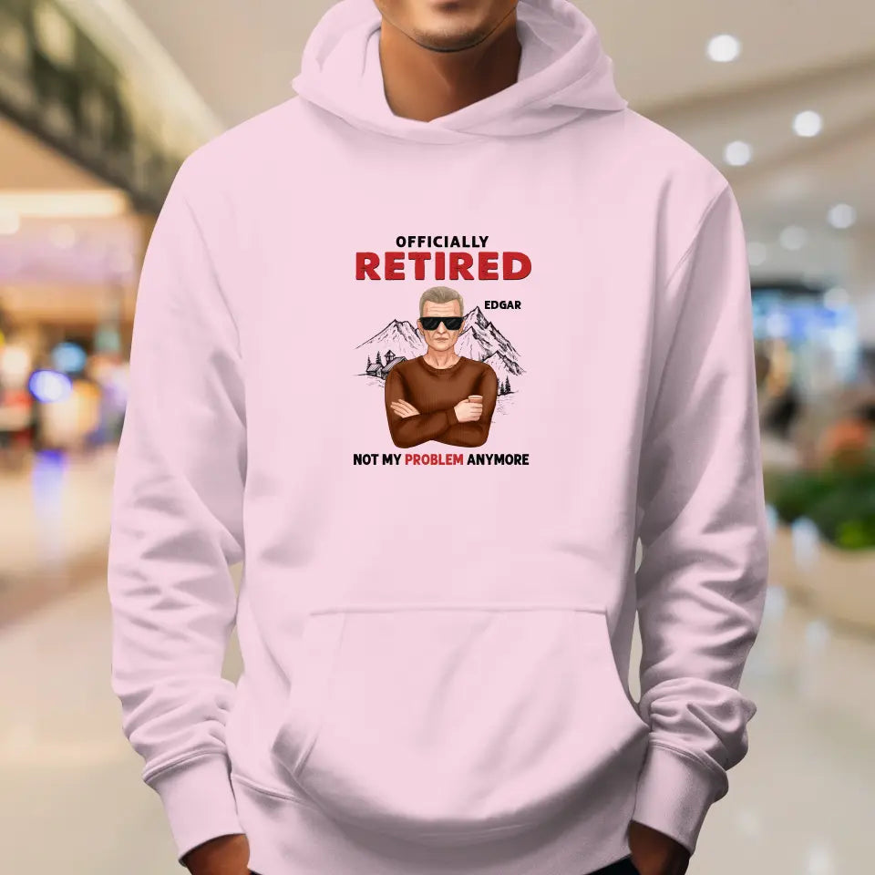 Officially Retired - Custom Name - Personalized Gifts For Grandpa - Hoodie