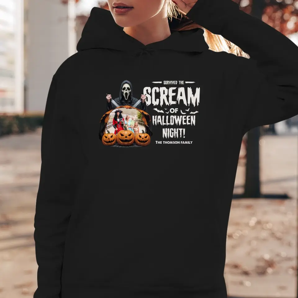 Survived The Scream - Custom Photo - Personalized Gifts For Family - T-shirt