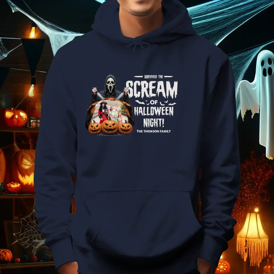 Survived The Scream - Custom Photo - Personalized Gifts For Family - T-shirt