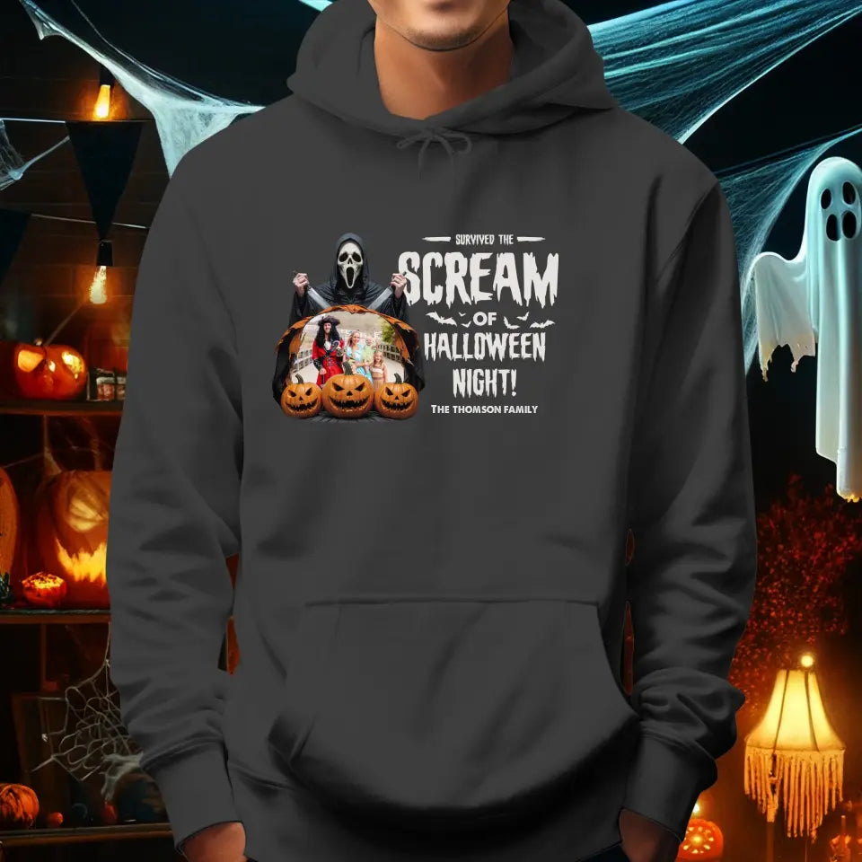 Survived The Scream - Custom Photo - Personalized Gifts For Family - T-shirt