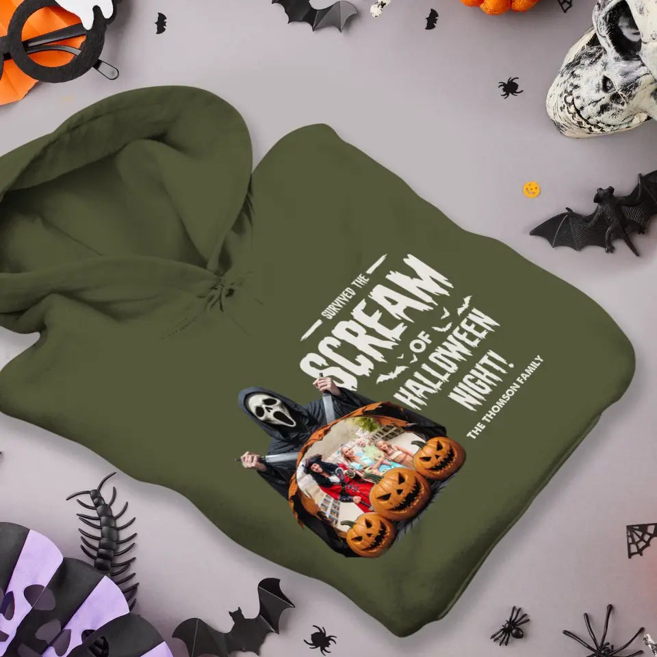 Survived The Scream - Custom Photo - Personalized Gifts For Family - Hoodie