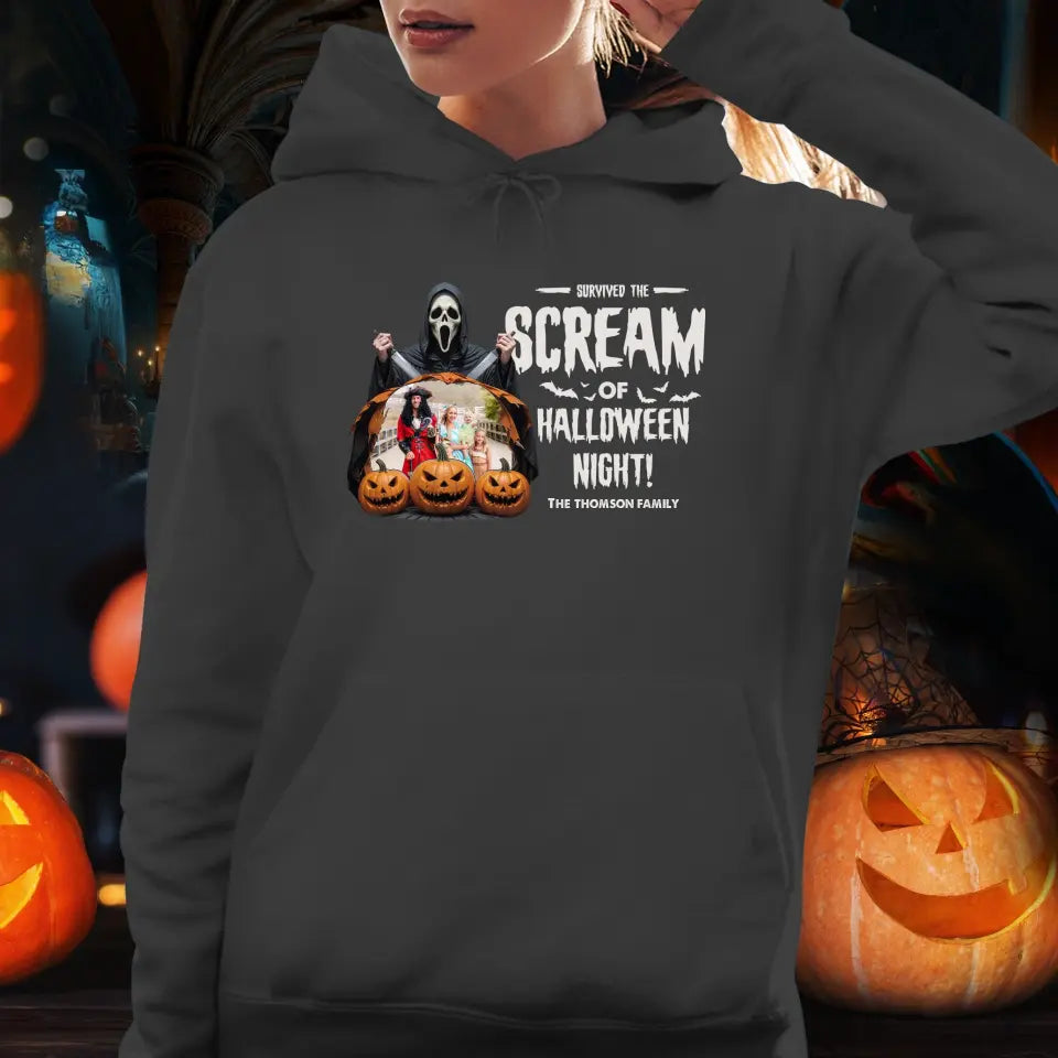 Survived The Scream - Custom Photo - Personalized Gifts For Family - Hoodie