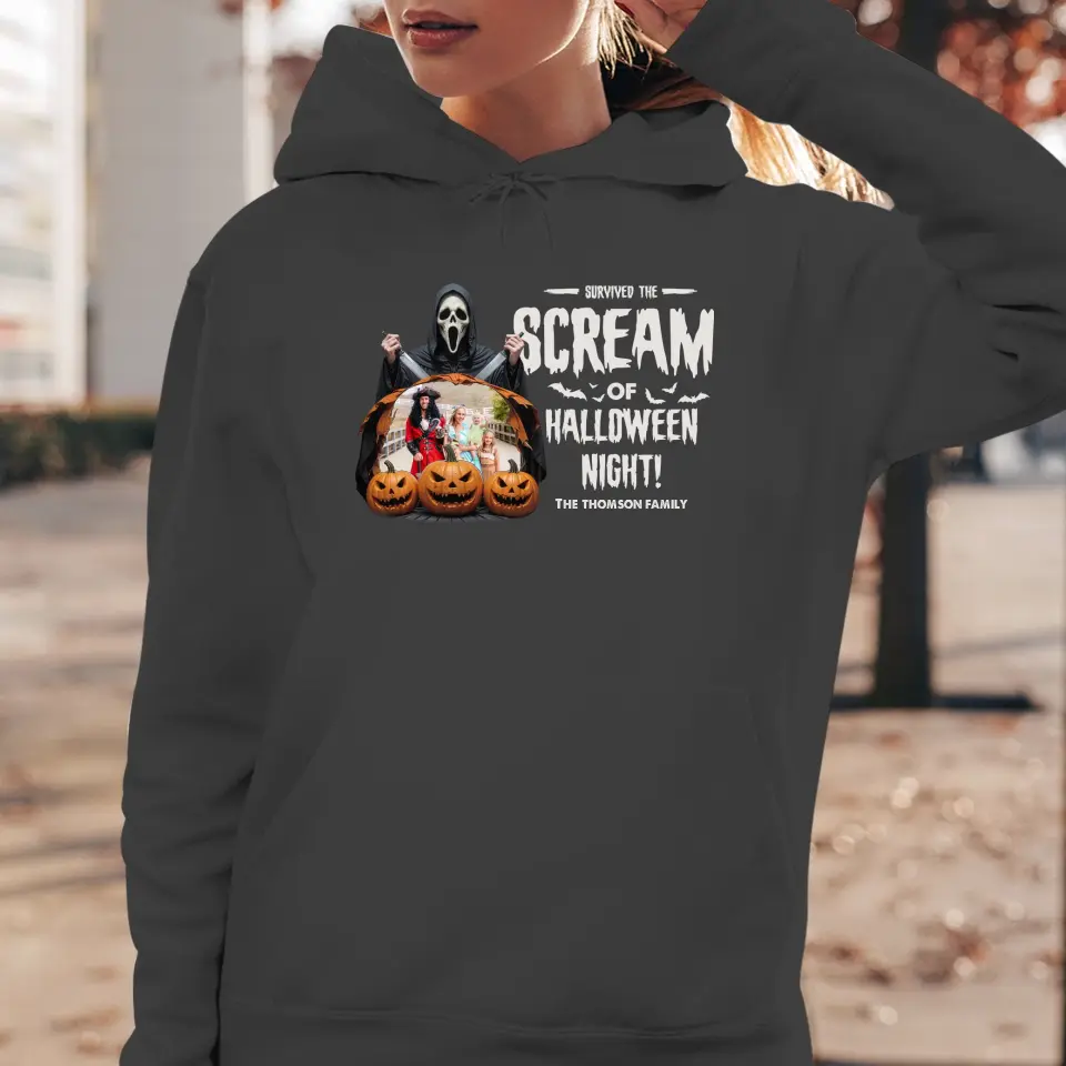 Survived The Scream - Custom Photo - Personalized Gifts For Family - Hoodie