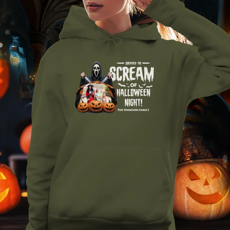 Survived The Scream - Custom Photo - Personalized Gifts For Family - Hoodie