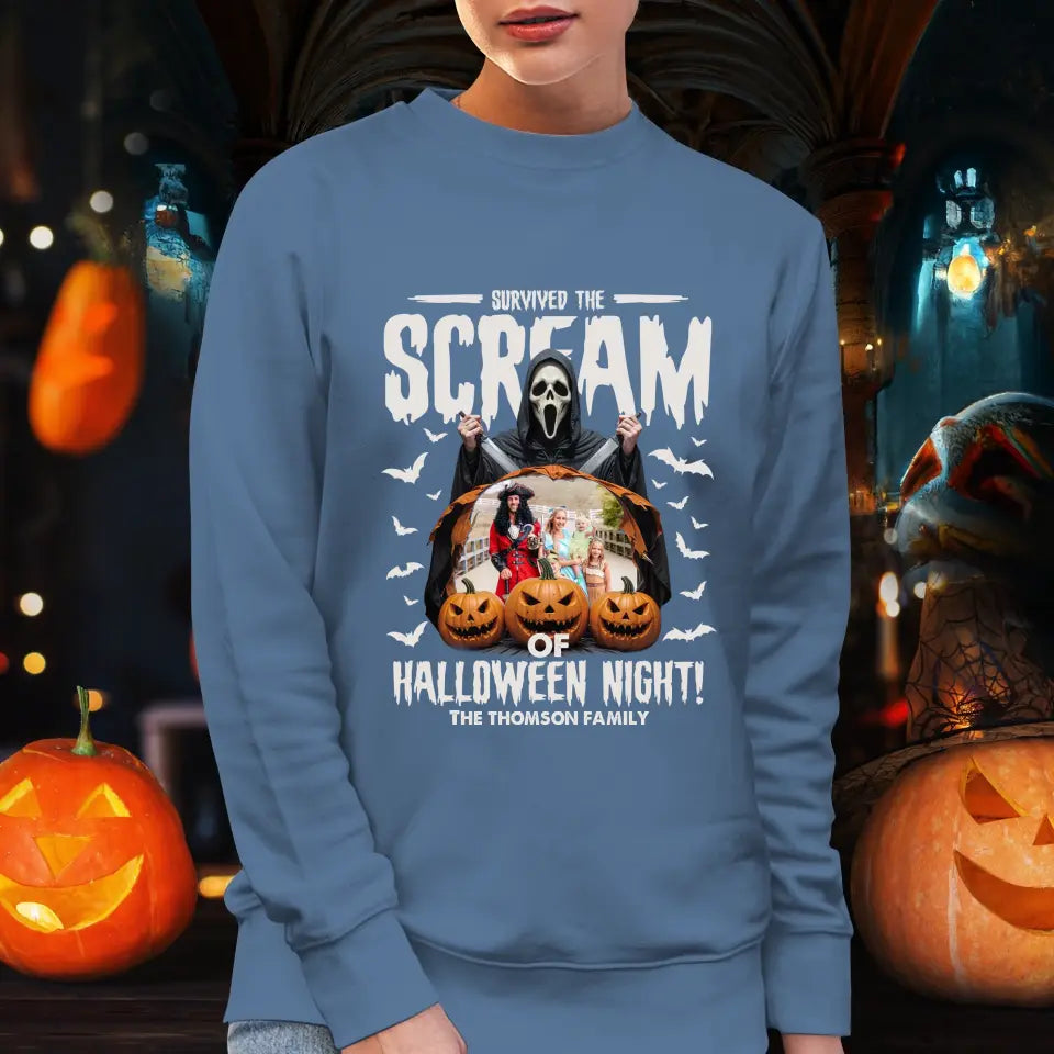 Survived The Scream - Custom Photo - Personalized Gifts For Family - Hoodie