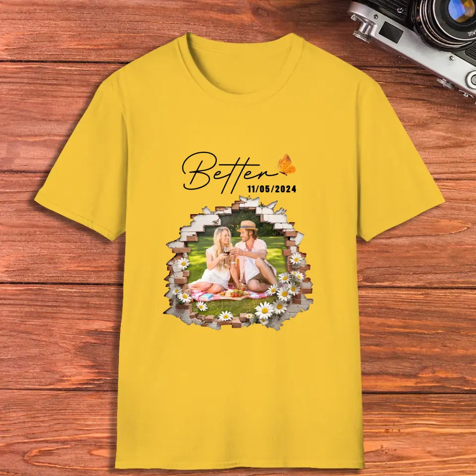 Better Together - Custom Photo - Personalized Gifts for Couples - T-Shirt