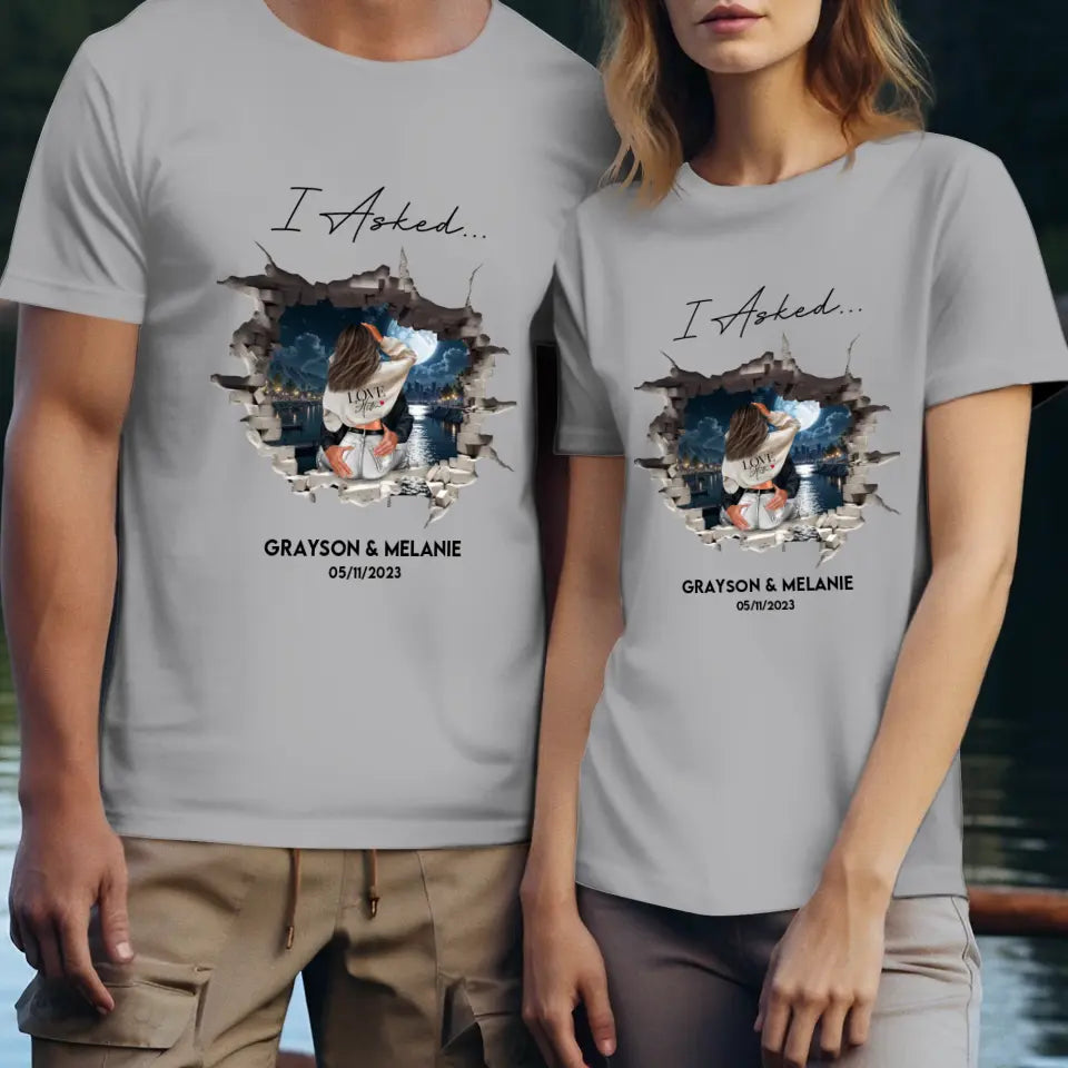 I Said Yes - Custom Photo - Personalized Gifts for Couples - Unisex T-Shirt
