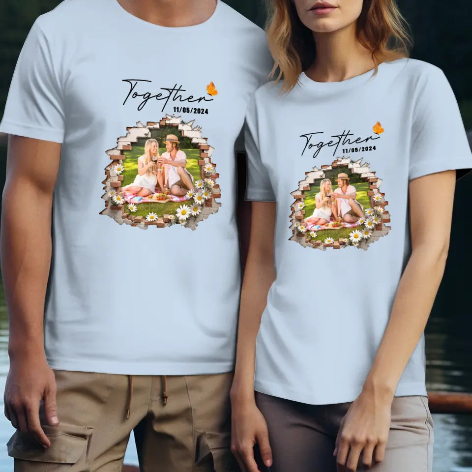 Better Together - Custom Photo - Personalized Gifts for Couples - T-Shirt