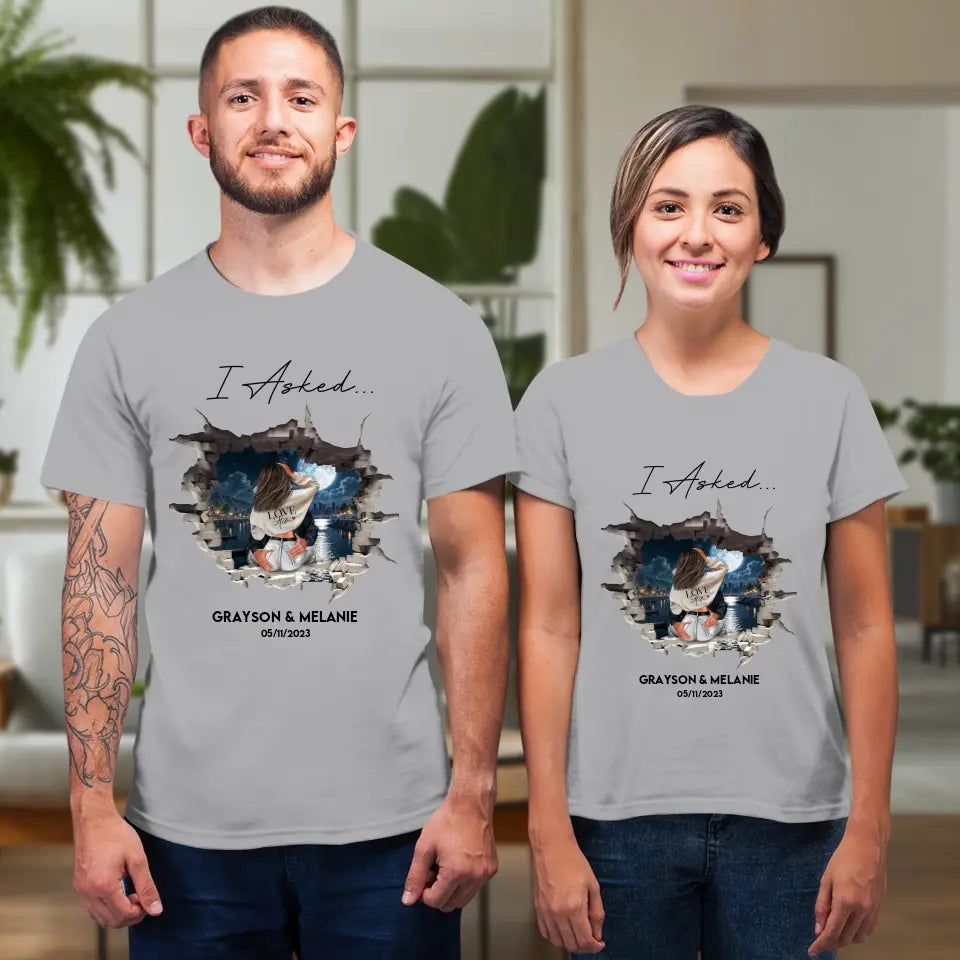 I Said Yes - Custom Photo - Personalized Gifts for Couples - Unisex T-Shirt