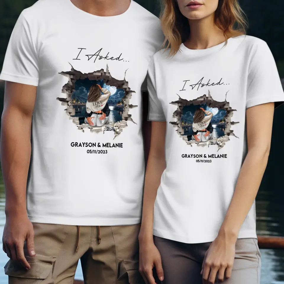 I Said Yes - Custom Photo - Personalized Gifts for Couples - Unisex T-Shirt