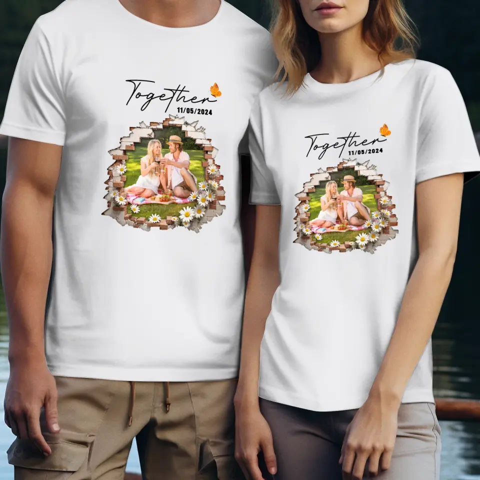 Better Together - Custom Photo - Personalized Gifts for Couples - T-Shirt