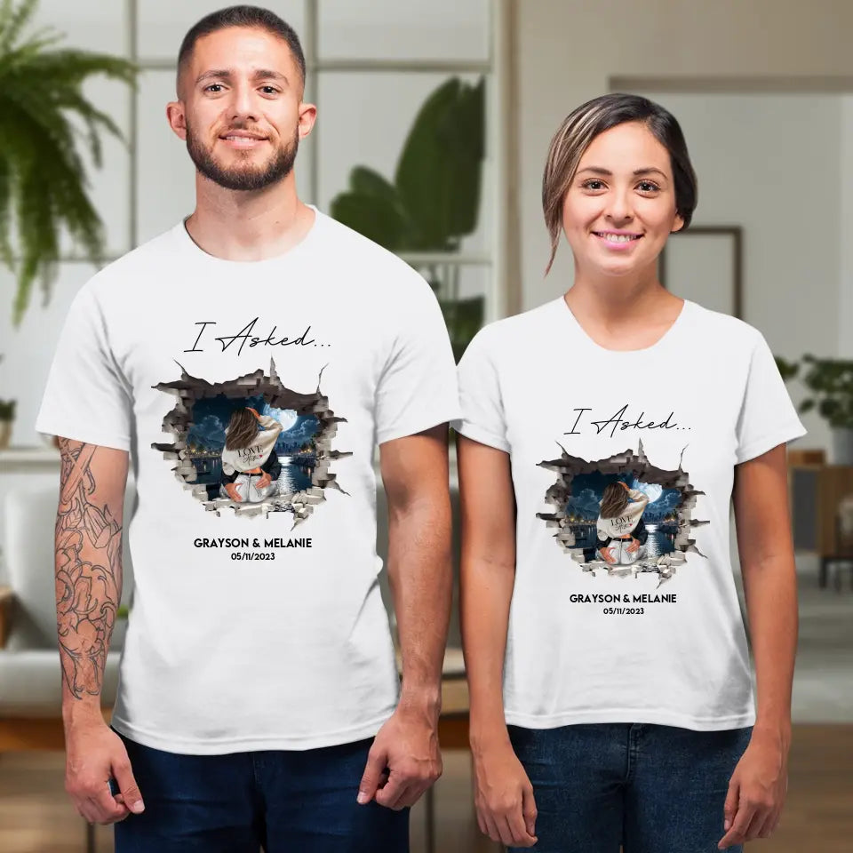 I Said Yes - Custom Photo - Personalized Gifts for Couples - Unisex T-Shirt