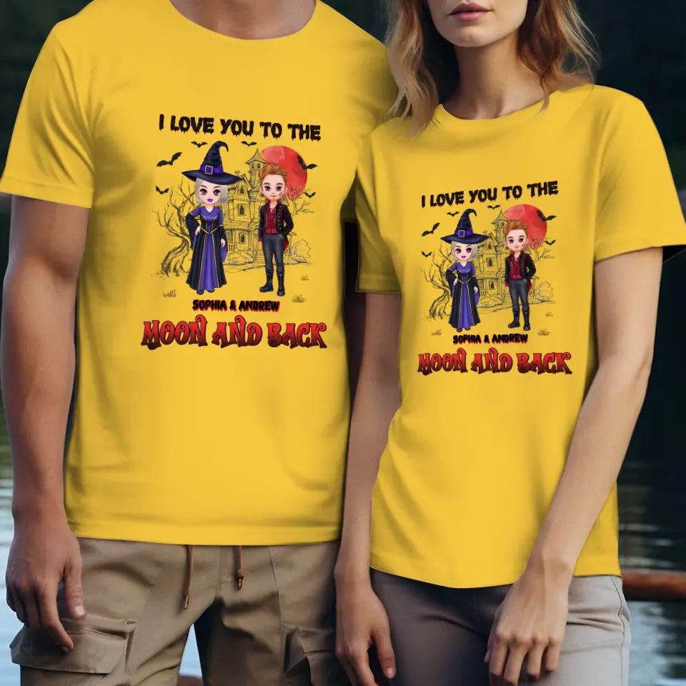 I Love You To The Moon And Back - Custom Name - Personalized Gifts for Couples - T-Shirt