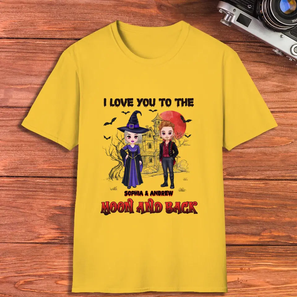 I Love You To The Moon And Back - Custom Name - Personalized Gifts for Couples - T-Shirt