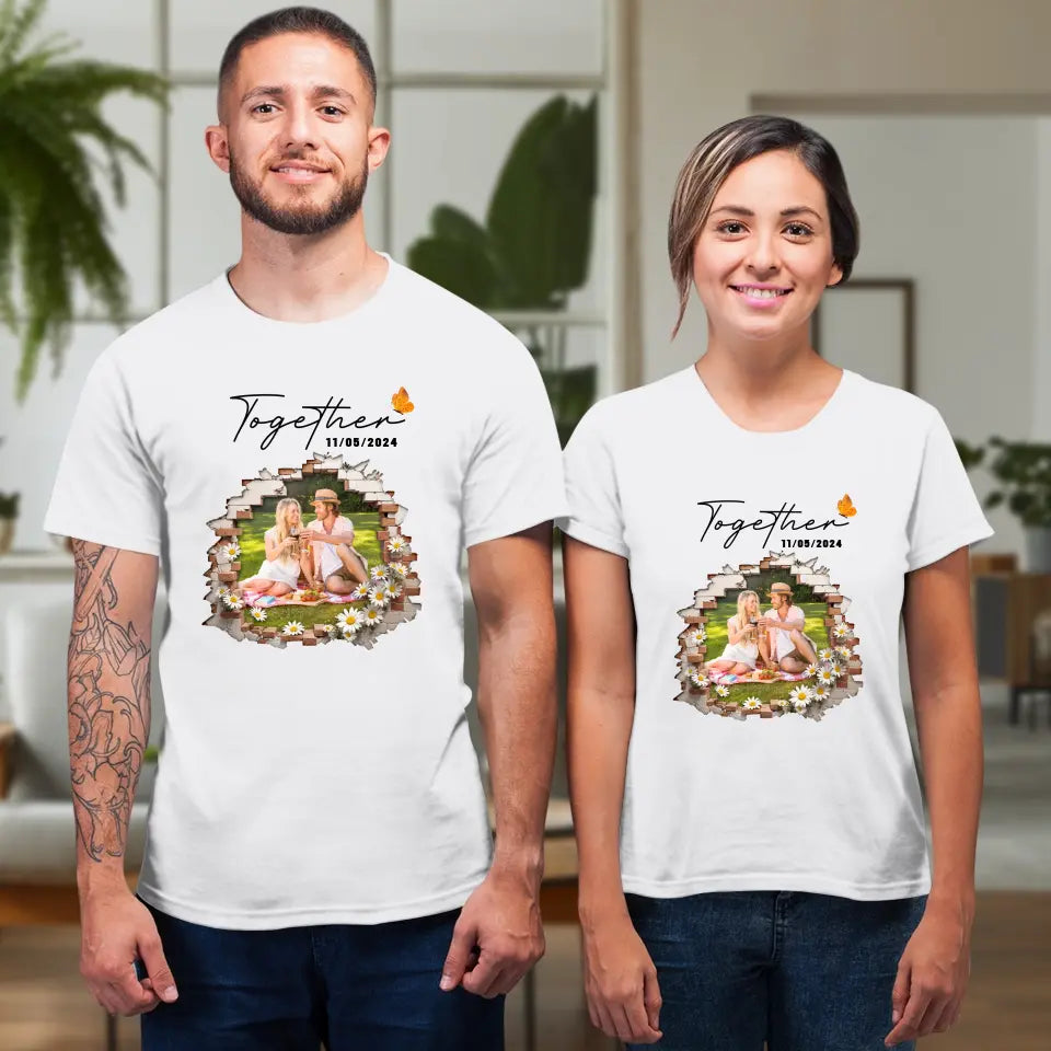 Better Together - Custom Photo - Personalized Gifts for Couples - T-Shirt