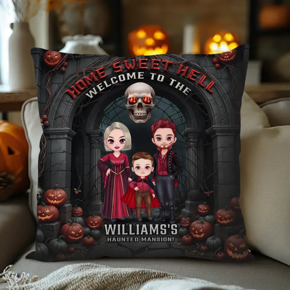 Home Sweet Hell - Custom Name - Personalized Gifts For Family - Pillow