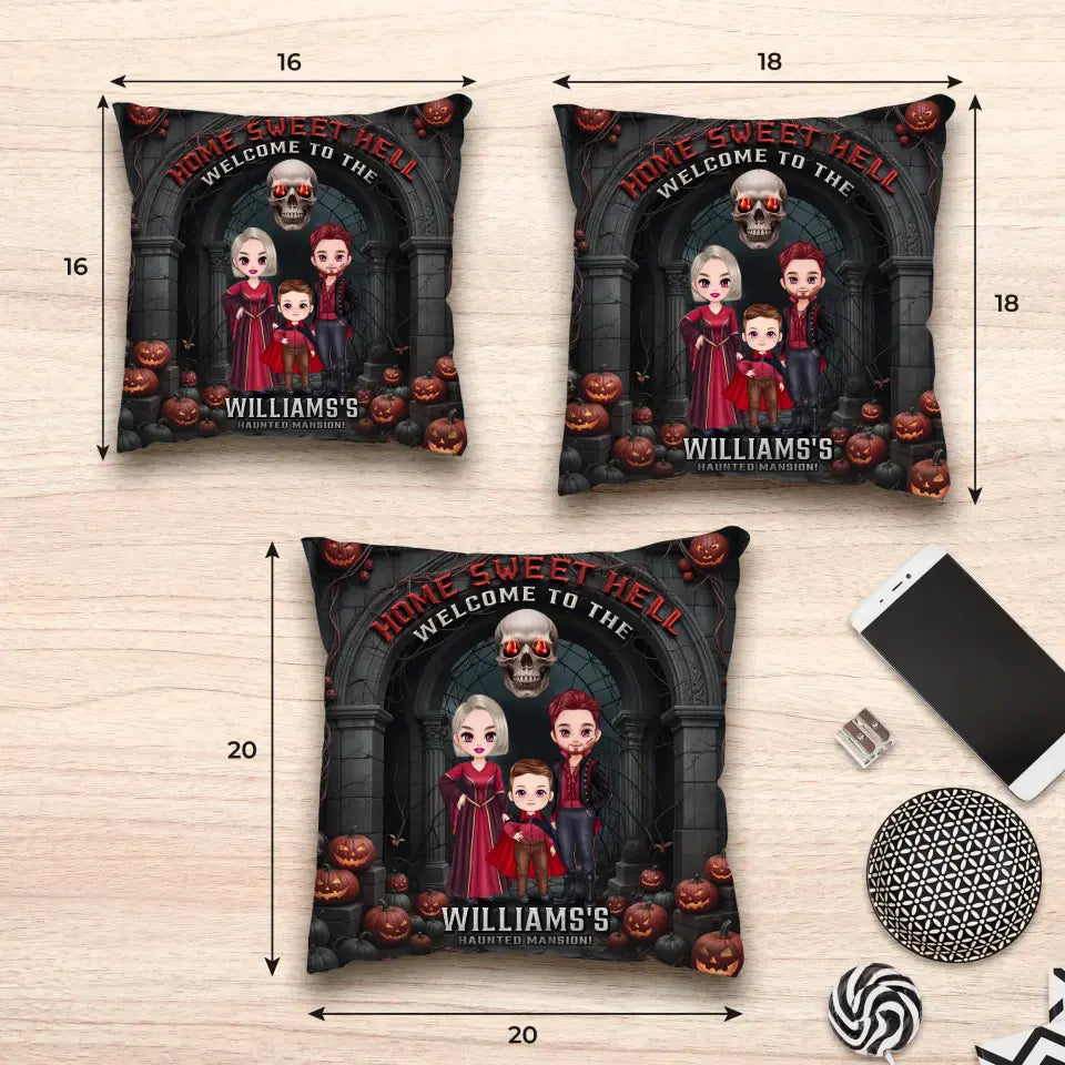 Home Sweet Hell - Custom Name - Personalized Gifts For Family - Pillow