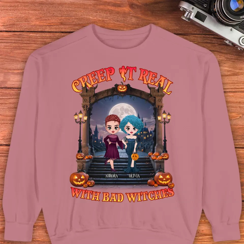 Creep It Real With Bad Witches - Custom Name - Personalized Gifts For Bestie - Hoodie