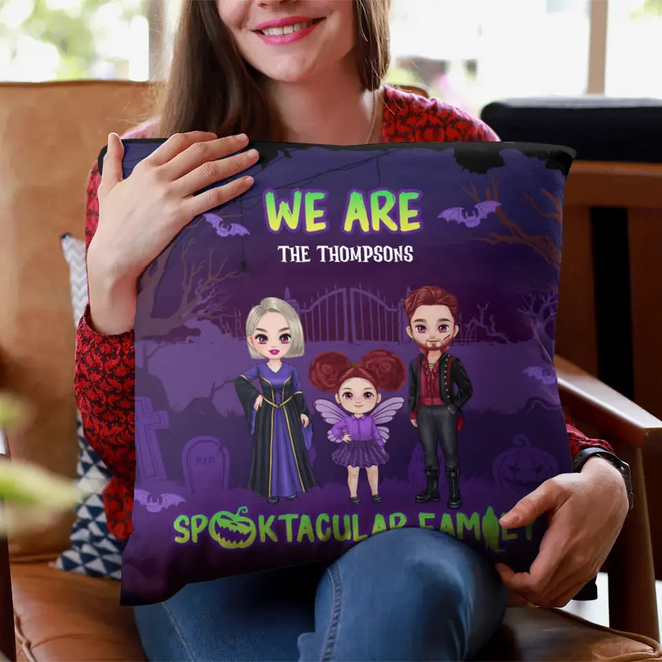 Spooktacular Family - Custom Name - Personalized Gifts For Family - Pillow