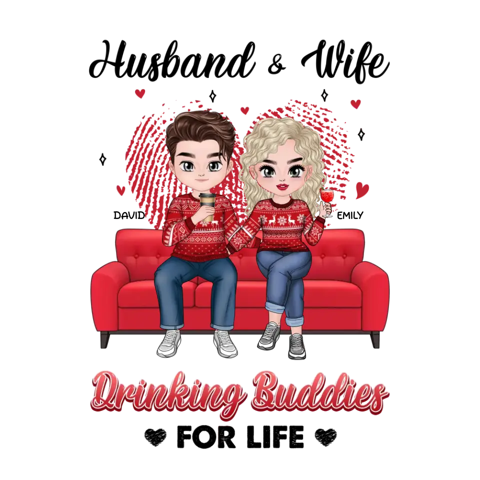 Drinking Buddies - Personalized Gifts for Couples - Unisex T-Shirt