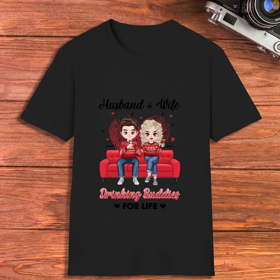 Drinking Buddies - Personalized Gifts for Couples - Unisex T-Shirt