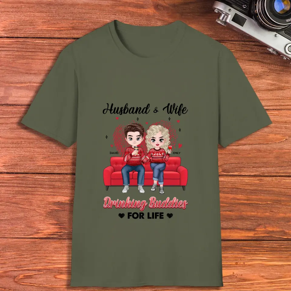 Drinking Buddies - Personalized Gifts for Couples - Unisex T-Shirt