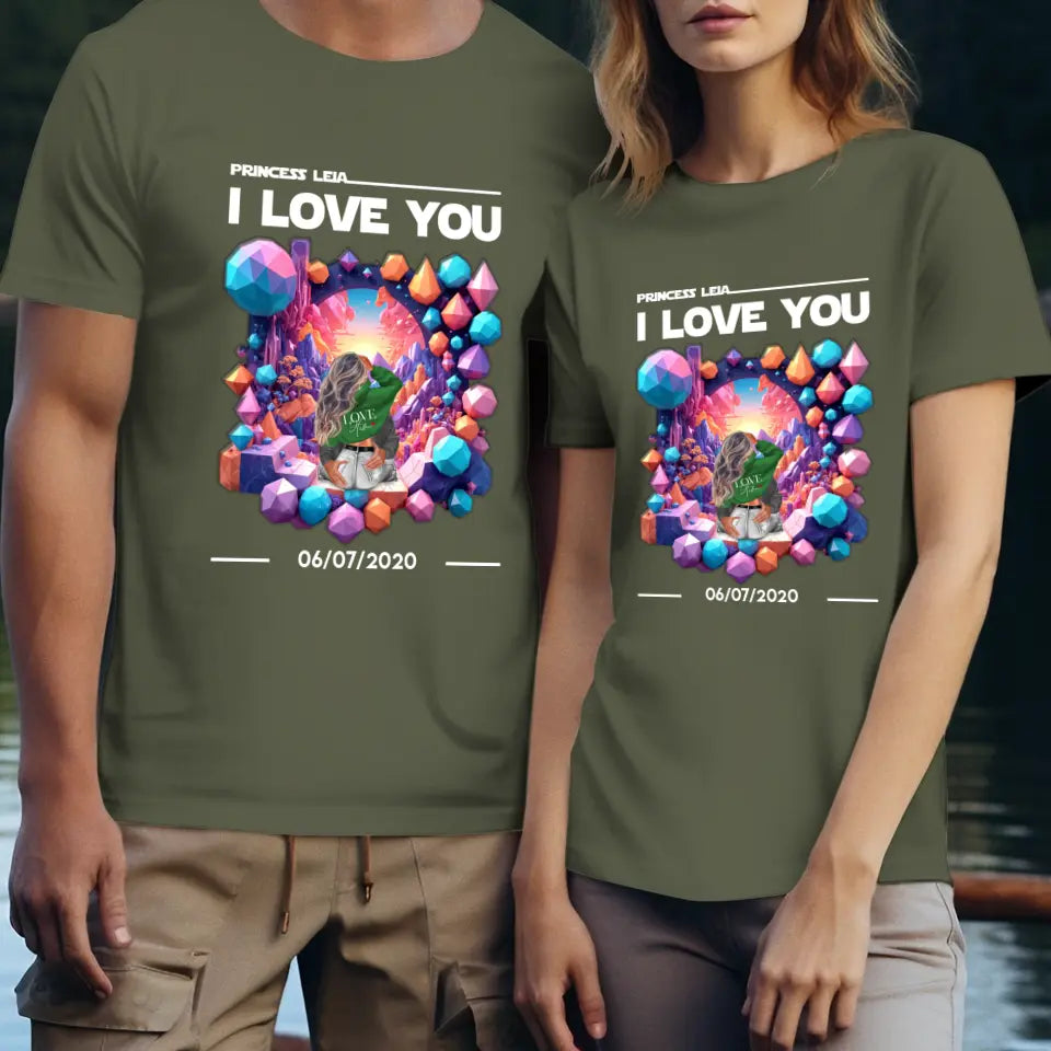 I Love You - Custom Date - Personalized Gifts for Couples - T-Shirt